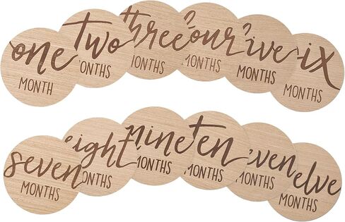 Kate & Milo Wooden Milestone Props, Baby Monthly Photo Discs, Newborn Keepsake Photos, New and Expecting Parents Gift, Elephant in Saudi Arabia