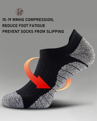 SITOISBE Men's No Show Compression Athletic Socks, Cushioned for Running Hiking in Saudi Arabia