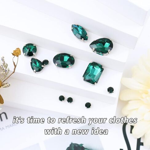 Sew On Rhinestones 120PCS Glass Claw Rhinestone Metal Prong Setting Flat Back Rhinestones for Craft, Jewelry, Clothes, Shoes, Garments Bags Silver Metal Base (Clear) in Saudi Arabia