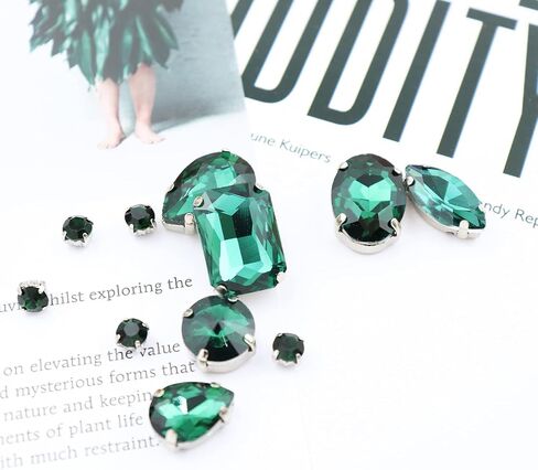 Sew On Rhinestones 120PCS Glass Claw Rhinestone Metal Prong Setting Flat Back Rhinestones for Craft, Jewelry, Clothes, Shoes, Garments Bags Silver Metal Base (Clear) in Saudi Arabia
