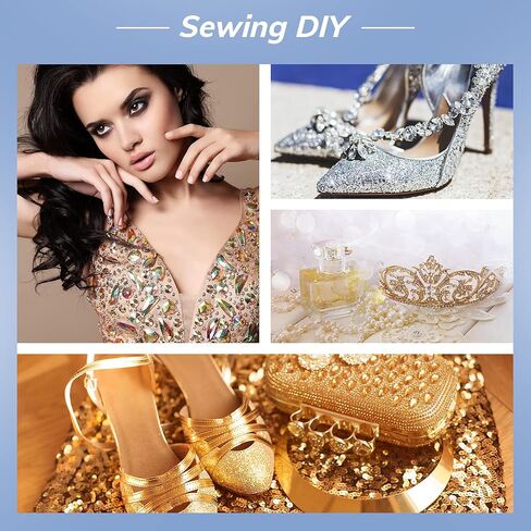 460 Pieces Sew on Rhinestones Glass Sewing Claw Gemstones and Crystals Metal Back Prong Setting Sewing Rhinestones for Clothes DIY Crafts Clothes Shoes Bag (Mixed Color) in Saudi Arabia