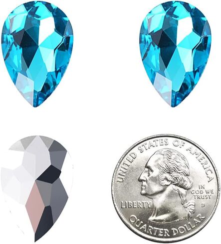 SWTHONY كريستال دمعة أحجار الراين الكبيرة Pointback Gem Stones للحرف اليدوية صنع المجوهرات الأحذية فستان الأوجه الخرز الزجاجي 20 × 30 مم 36 قطعة بحيرة زرقاء in Kuwait