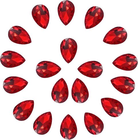 SWTHONY كريستال دمعة أحجار الراين الكبيرة Pointback Gem Stones للحرف اليدوية صنع المجوهرات الأحذية فستان الأوجه الخرز الزجاجي 20 × 30 مم 36 قطعة بحيرة زرقاء in Kuwait
