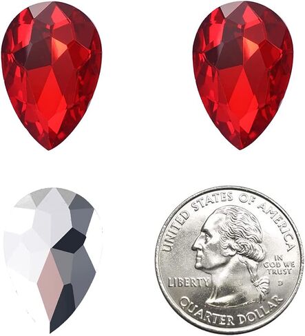 SWTHONY كريستال دمعة أحجار الراين الكبيرة Pointback Gem Stones للحرف اليدوية صنع المجوهرات الأحذية فستان الأوجه الخرز الزجاجي 20 × 30 مم 36 قطعة بحيرة زرقاء in Kuwait