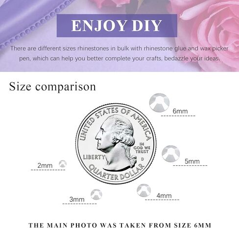 8000PCS 2mm Transparent Clear AB Rhinestones for Crafting, Flatback Rhinestones for Clothes Shoes Tumblers Nail Art, Wholesale Bedazzling Jelly Gemstones with B7000 Clear Glue in Kuwait