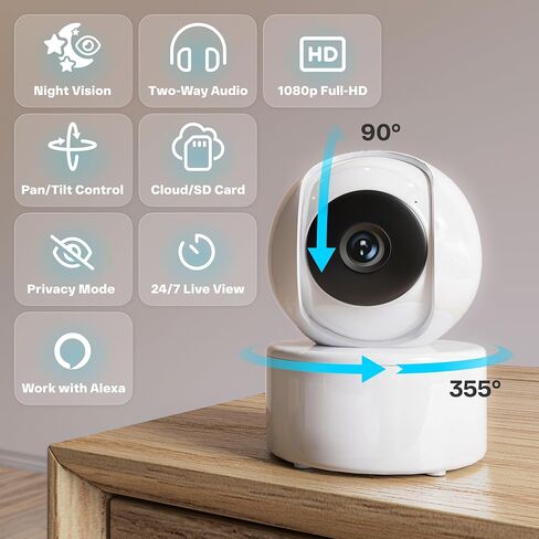 شاشة فيديو للأطفال - شاشة كبيرة مقاس 5 بوصات مع بطارية تعمل على مدار 24 ساعة، وكاميرا تكبير عن بعد قابلة للإمالة X4، بدون شبكة WiFi، صوت ثنائي الاتجاه، VOX، رؤية ليلية، مراقبة درجة الحرارة، التهويدات، هدية مثالية لتسجيل الأطفال in Kuwait