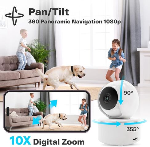 شاشة فيديو للأطفال - شاشة كبيرة مقاس 5 بوصات مع بطارية تعمل على مدار 24 ساعة، وكاميرا تكبير عن بعد قابلة للإمالة X4، بدون شبكة WiFi، صوت ثنائي الاتجاه، VOX، رؤية ليلية، مراقبة درجة الحرارة، التهويدات، هدية مثالية لتسجيل الأطفال in Kuwait