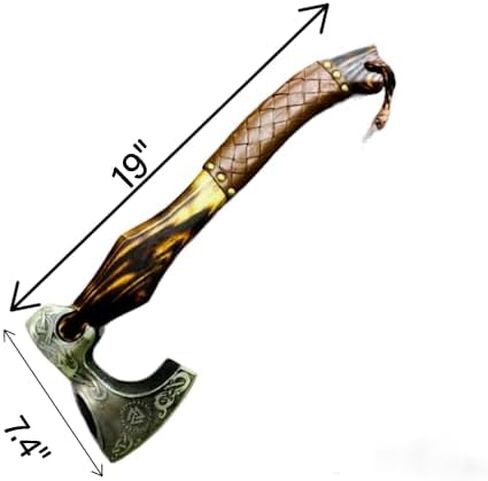 R&S Industries Custom Gift Forged Carbon Steel Viking Axe with Rose Wood Shaft, Viking Bearded Camping Axe, Best Birthday for Him in Saudi Arabia