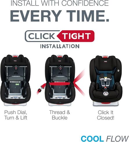 مقعد سيارة بريتاكس ماراثون كليك تايت القابل للتحويل، تدفق بارد، أزرق مخضر in Kuwait