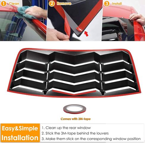 Rear Window Louver for Dodge Challenger 2008 2009 2010 2012 2013 2014 2015 2016 2017 2018 2019 2020 2021 Scoop Windshield Sun Shade Covers Fit All Weather in GT Lambo Style Matte Black ABS in Saudi Arabia