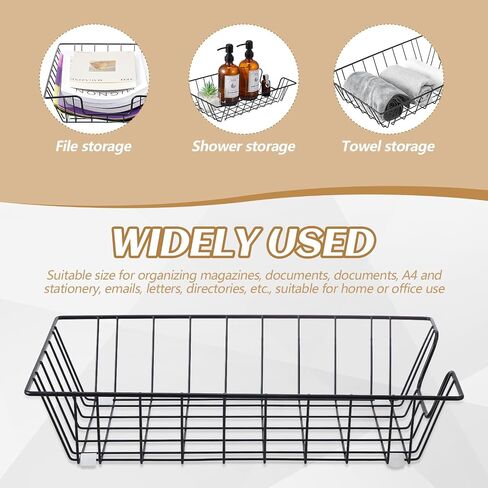 Yeaqee 6 Pcs Letter Tray Wire Paper Trays Stackable File Desk Organizer Metal File Paper Holder Basket for Desk Desktop Letter Storage for Office Home Classroom School(14'' x 10'' x 3'',Black) in Saudi Arabia