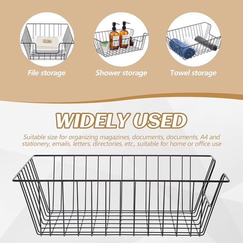 Yeaqee 6 Pcs Letter Tray Wire Paper Trays Stackable File Desk Organizer Metal File Paper Holder Basket for Desk Desktop Letter Storage for Office Home Classroom School(14'' x 10'' x 3'',Black) in Saudi Arabia