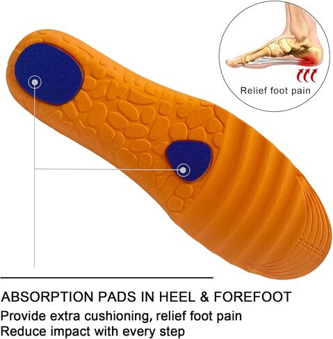 2 Pairs Shoe Inserts for Men, Light-Weight Foam Shoe Insoles, Providing Comfort Cushioning for Boots, Work/Daily Shoes, Replacement Sole Insoles for All Day Standing Walking Running (Men US 8-11) in Saudi Arabia