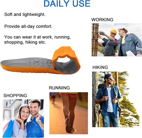 2 Pairs Shoe Inserts for Men, Light-Weight Foam Shoe Insoles, Providing Comfort Cushioning for Boots, Work/Daily Shoes, Replacement Sole Insoles for All Day Standing Walking Running (Men US 8-11) in Saudi Arabia