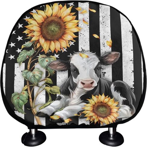 3D Colorful Floral Print Car Truck SUV Van Headrest Covers,Personalized Universal Car Seat Head Rest Protector for Women in Saudi Arabia