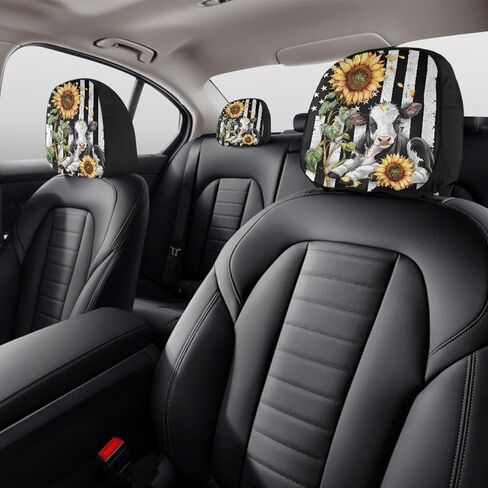 3D Colorful Floral Print Car Truck SUV Van Headrest Covers,Personalized Universal Car Seat Head Rest Protector for Women in Saudi Arabia
