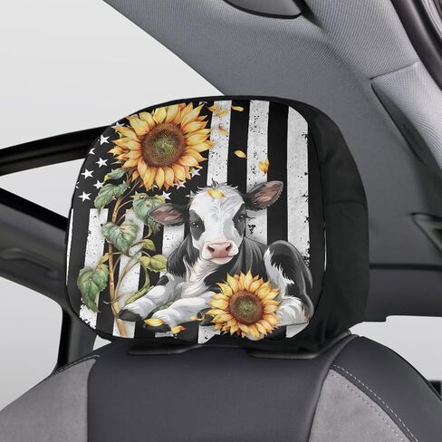 3D Colorful Floral Print Car Truck SUV Van Headrest Covers,Personalized Universal Car Seat Head Rest Protector for Women in Saudi Arabia