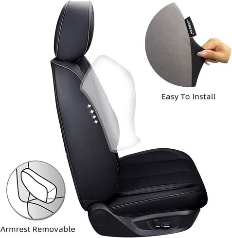 AUTOYOUTH قطعتان من أغطية مقاعد الدلو الأمامية المخملية العصرية بنمط الفهد - مناسبة عالميًا للسيارات وسيارات الدفع الرباعي والشاحنات (أصفر-2) in Kuwait