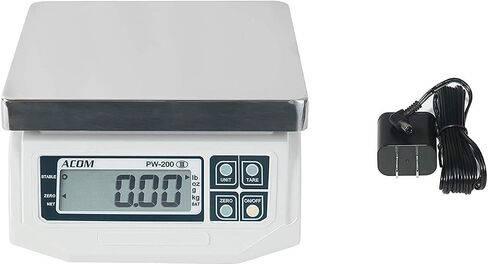 ACOM APW-200 Digital Portion Control Scale, Lb/Oz/Kg/g Switchable, Low Profile Design, 30lb Capacity, 0.01lb Readability, Single Display, NTEP Legal for Trade COC #18-060A1 in Saudi Arabia