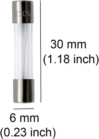 Pack of 10 pcs 500mA F0.5AL Fast-Blow Fuse 0.5A 250V Glass Fuses 0.23 x 1.18 inch / 6 x 30 mm (0.5amp) (F0.5A) in Saudi Arabia