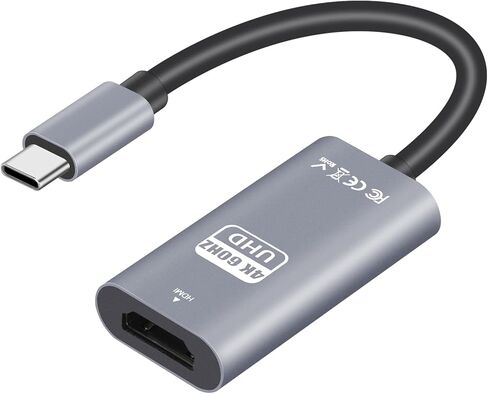 USB C to HDMI Adapter (4K@60Hz), Type-C to HDMI Adapter ([Thunderbolt 3/4]), Aluminum &Portable,Compatible with iPhone 15,MacBook Pro, Air, iPad Pro, Pixelbook, XPS, Galaxy, and More in Kuwait