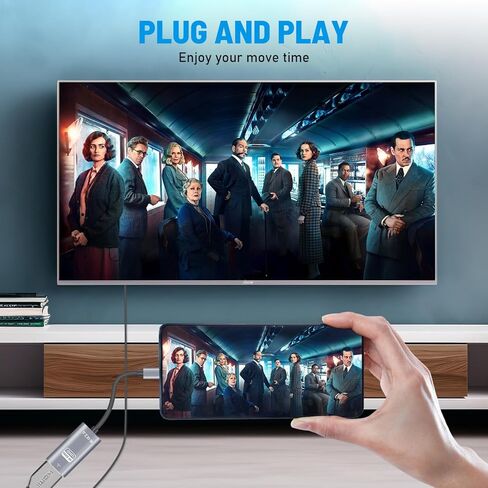 USB C to HDMI Adapter (4K@60Hz), Type-C to HDMI Adapter ([Thunderbolt 3/4]), Aluminum &Portable,Compatible with iPhone 15,MacBook Pro, Air, iPad Pro, Pixelbook, XPS, Galaxy, and More in Kuwait