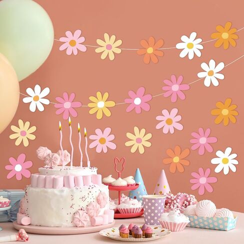 200 Pcs Daisy Flower Cutouts Summer Boho Hippie Bulletin Board Retro Cutouts with 400 Glue Points Paper Groovy Party Decorations Groovy Classroom Decor for DIY Craft School Birthday Supplies in Saudi Arabia