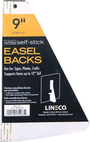 Lineco 328-3009 White Single-Wing 9" Self-Stick Chipboard Easel Backs 5/Pkg in Saudi Arabia