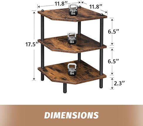 منظم طاولة الحمام، رف مكتب زاوية، رف سطح المطبخ الخشبي من 3 طبقات، رف سطح المكتب، بني ريفي in Kuwait