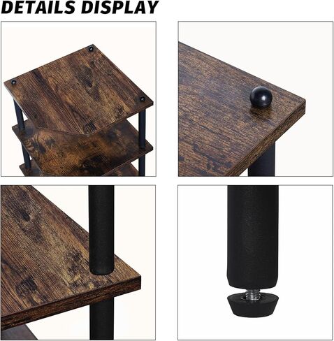 منظم طاولة الحمام، رف مكتب زاوية، رف سطح المطبخ الخشبي من 3 طبقات، رف سطح المكتب، بني ريفي in Kuwait