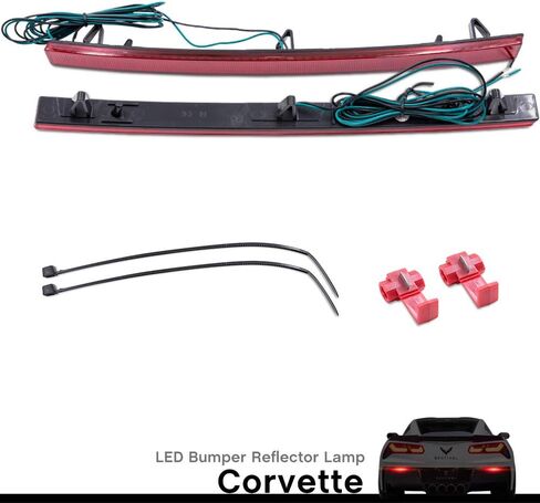 NJSBYL Smoked Lens Corvette C7 LED Front Rear Side Marker Lamps for 2014 2015 2016 2017 2018 2019 Chevy Corvette Grand Sport Stingray Z06 ZR1 Red Amber LED Turn Singal Light Kits Sidemarker Lamps in Saudi Arabia