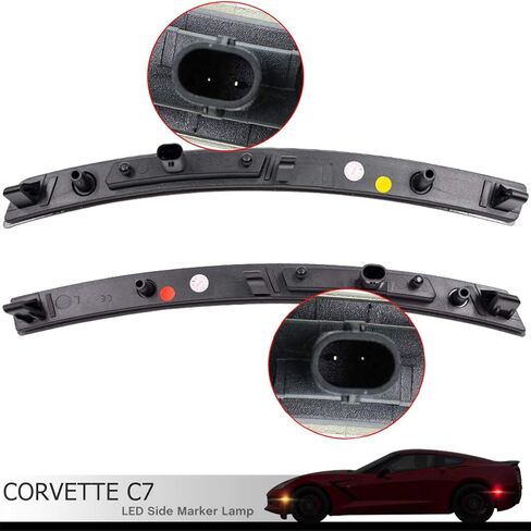 NJSBYL Smoked Lens Corvette C7 LED Front Rear Side Marker Lamps for 2014 2015 2016 2017 2018 2019 Chevy Corvette Grand Sport Stingray Z06 ZR1 Red Amber LED Turn Singal Light Kits Sidemarker Lamps in Saudi Arabia
