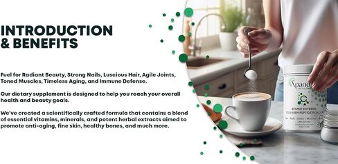 XpandAge Life Sciences Bovine Extreme Collagen Peptide Powder with biotin,Pea,Guarana,safed musli and Others for Hair, Nails,Energy, Lean Muscle and Joint Health.Two Flavor Available (Unflavored) in Saudi Arabia
