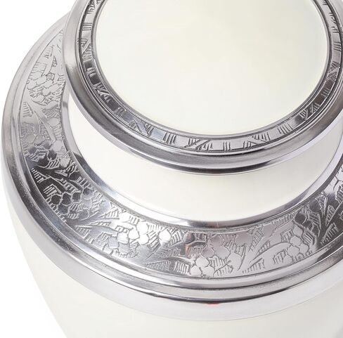Keepsake White Silver Urn for Human Ashes, with Case and Velvet Bag – Mini Funeral Burial White by Eternal Memory (Small) in Saudi Arabia
