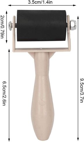 Yuecoom Rubber Brayer Roller, 9.5cm/3.7in Plastic Handle Printmaking Glue Roller for Print, Ink, Paint and Stamping in Saudi Arabia