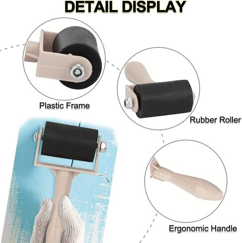 Yuecoom Rubber Brayer Roller, 9.5cm/3.7in Plastic Handle Printmaking Glue Roller for Print, Ink, Paint and Stamping in Saudi Arabia