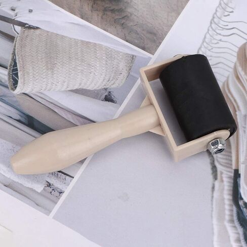 Yuecoom Rubber Brayer Roller, 9.5cm/3.7in Plastic Handle Printmaking Glue Roller for Print, Ink, Paint and Stamping in Saudi Arabia