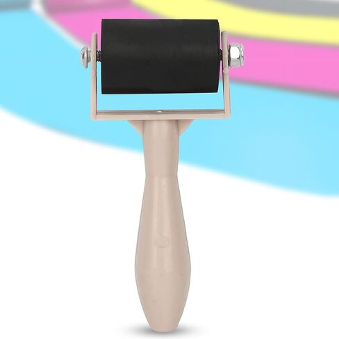 Yuecoom Rubber Brayer Roller, 9.5cm/3.7in Plastic Handle Printmaking Glue Roller for Print, Ink, Paint and Stamping in Saudi Arabia