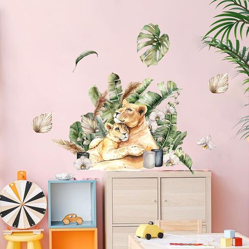 ملصقات جدارية على شكل حيوان سفاري الغابة، ملصقات جدارية على شكل حيوان الفهد، ديكور جداري على شكل حيوان الفهد لغرفة الأطفال وغرفة اللعب وغرفة المعيشة in Kuwait