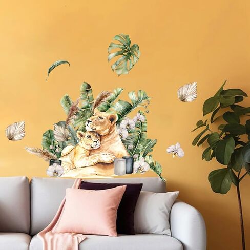 ملصقات جدارية على شكل حيوان سفاري الغابة، ملصقات جدارية على شكل حيوان الفهد، ديكور جداري على شكل حيوان الفهد لغرفة الأطفال وغرفة اللعب وغرفة المعيشة in Kuwait