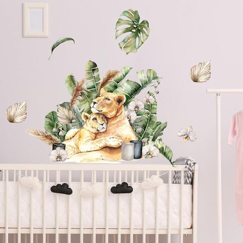 ملصقات جدارية على شكل حيوان سفاري الغابة، ملصقات جدارية على شكل حيوان الفهد، ديكور جداري على شكل حيوان الفهد لغرفة الأطفال وغرفة اللعب وغرفة المعيشة in Kuwait