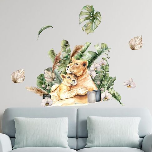 ملصقات جدارية على شكل حيوان سفاري الغابة، ملصقات جدارية على شكل حيوان الفهد، ديكور جداري على شكل حيوان الفهد لغرفة الأطفال وغرفة اللعب وغرفة المعيشة in Kuwait
