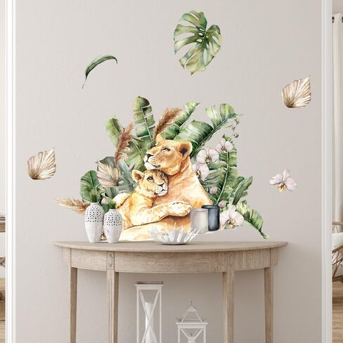 ملصقات جدارية على شكل حيوان سفاري الغابة، ملصقات جدارية على شكل حيوان الفهد، ديكور جداري على شكل حيوان الفهد لغرفة الأطفال وغرفة اللعب وغرفة المعيشة in Kuwait