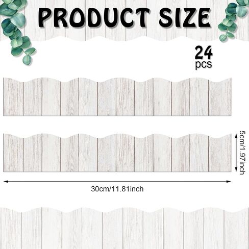 Capoda 24 Pcs Magnetic Borders White Wood Bulletin Board Border Classroom Decorations Magnetic Border Strips Reusable Scalloped Border Trim for Office Whiteboard Chalkboard Back to School Teachers in Saudi Arabia