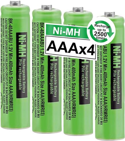 4Pack BK-40AAABU Ni-MH AAA Rechargeable Batteries 1.2V AAA Ni-MH Rechargeable Batteries 400mah for Panasonic Cordless Phones, Remote Controls, Electronics in Saudi Arabia