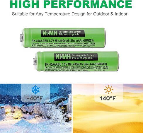 4Pack BK-40AAABU Ni-MH AAA Rechargeable Batteries 1.2V AAA Ni-MH Rechargeable Batteries 400mah for Panasonic Cordless Phones, Remote Controls, Electronics in Saudi Arabia