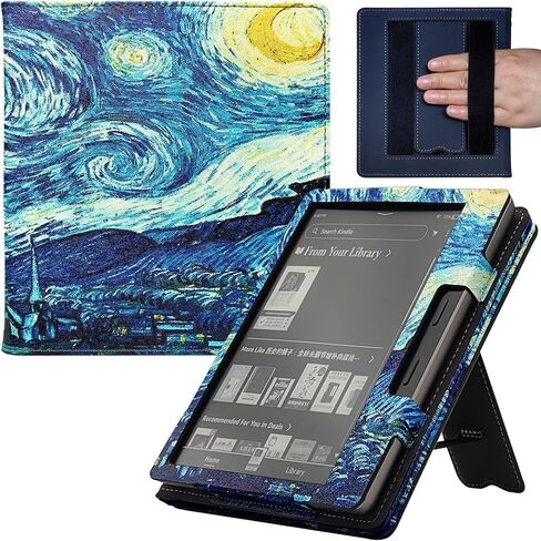Kindle Oasis Case with Double Hand-held & Stand for 7 Inch Kindle Oasis (10th Generation,2019 and 9th Generation,2017) Auto Sleep & Wake/Magnetic Closure (Forest Mountains) in Kuwait