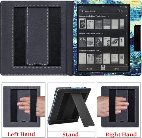 Kindle Oasis Case with Double Hand-held & Stand for 7 Inch Kindle Oasis (10th Generation,2019 and 9th Generation,2017) Auto Sleep & Wake/Magnetic Closure (Forest Mountains) in Kuwait
