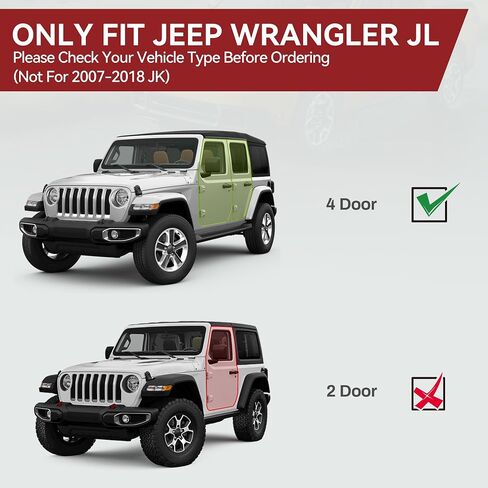 لوحات تشغيل YITAMOTOR وخطوات جانبية متوافقة مع 2018-2024 Jeep Wrangler JL 4 أبواب، قضيب Nerf مطلي بمسحوق أسود مع درجين لتشغيل السقف in Kuwait