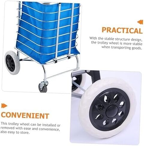 2PCS Black Heavy Duty Shopping Cart Casters Wheels Trolley Cart Wheels Swivel Casters Swivel Caster Wheels Set Luggage Wheel Replacement Suitcase Trolley Wheels in Saudi Arabia